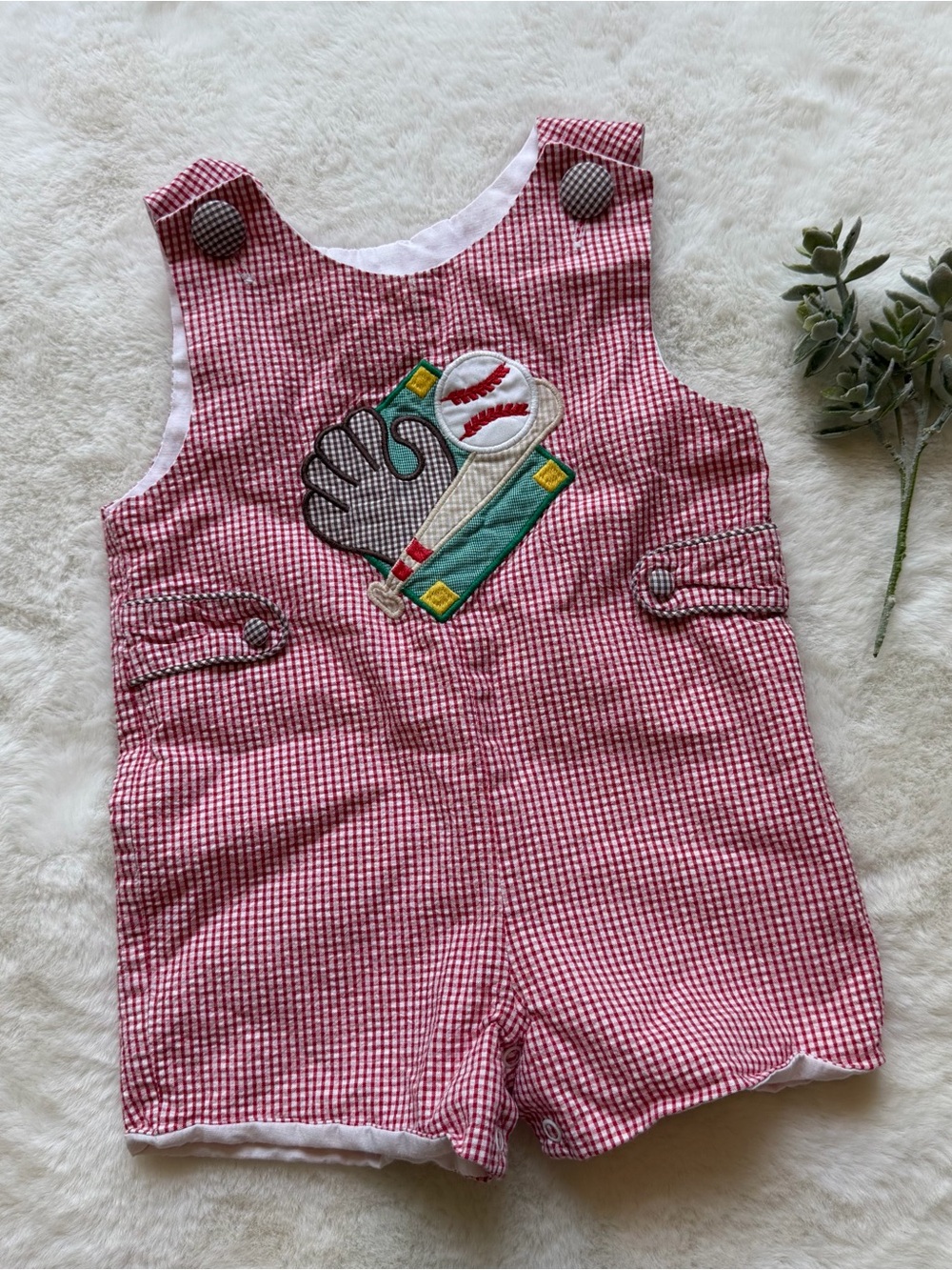 Stellybelly | EUC - Baseball Appliqué Jon Jon - Size 12 Months
